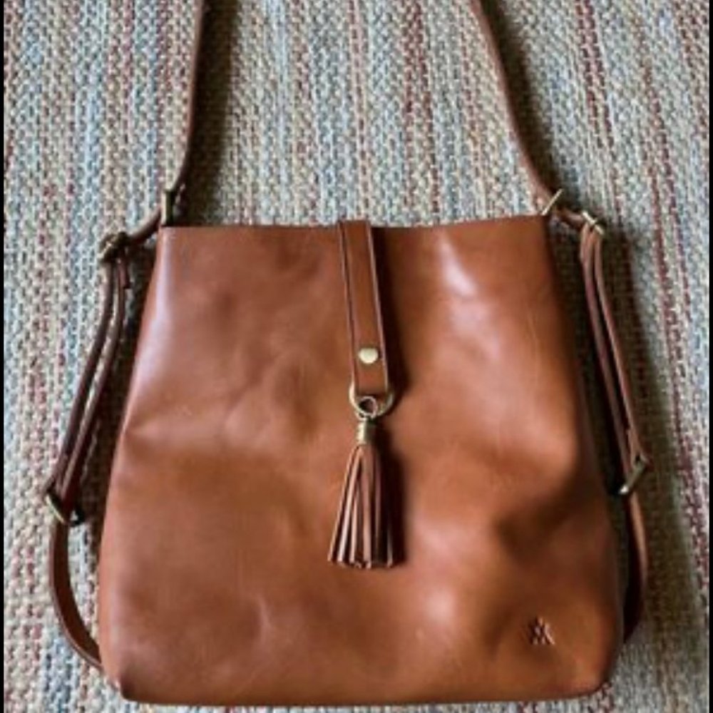 Elevate Tan Leather Mini Slingback Bag